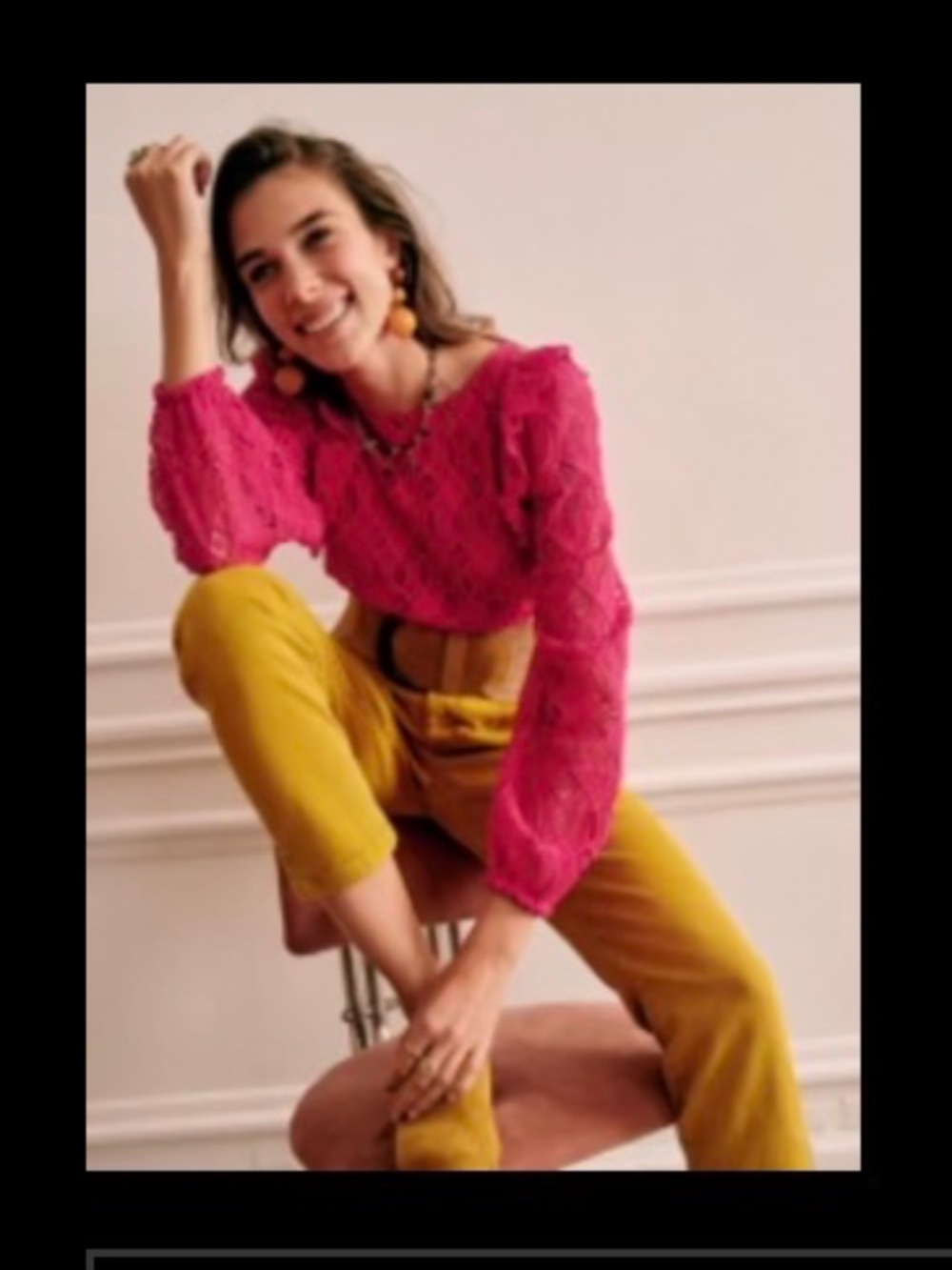 Sezane Salina Blouse Fuchsia - Size 34
